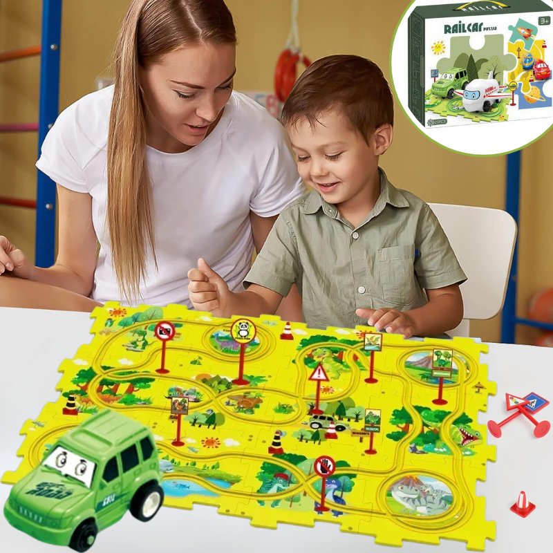 Puzzle Railcar pour véhicule jouet | Puzzle piste de course ™ - Mamy - Viki