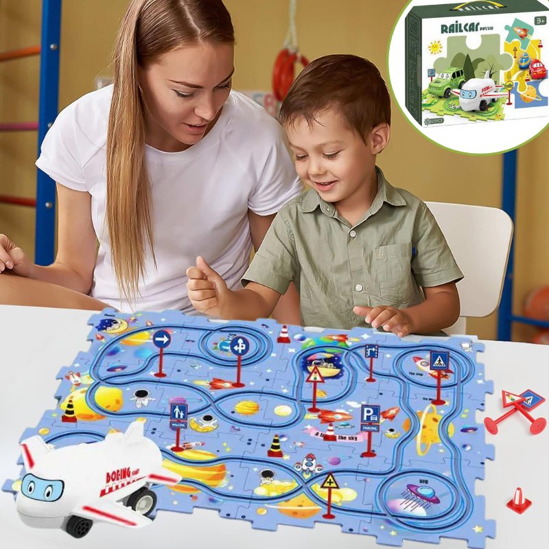 Puzzle Railcar pour véhicule jouet | Puzzle piste de course ™ - Mamy - Viki